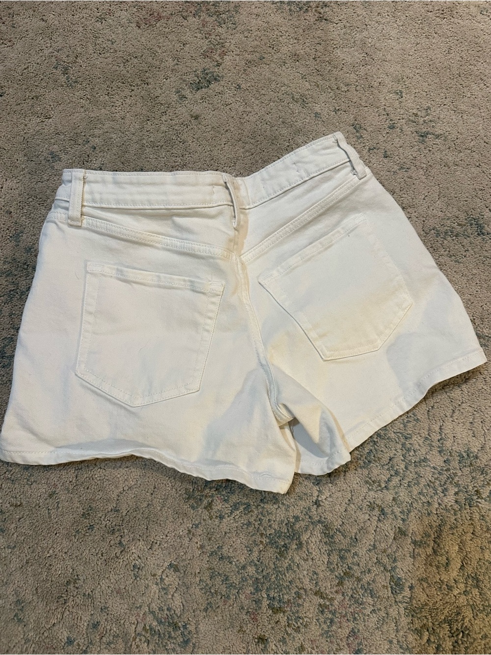 White mid-Rise Denim Women’s Shorts